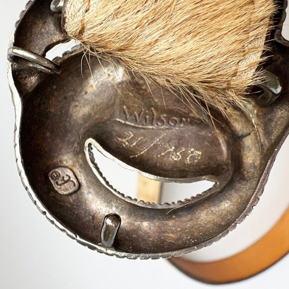 RAM by Henry Wilson Belt Buckle Limited Edition Sterling Silver Fur Belt Vintage - Picture 12 of 13